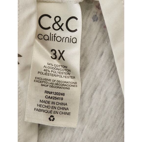 C&C California Tee Size 3X Short Sleeves Ditsy Floral - Picture 8 of 12